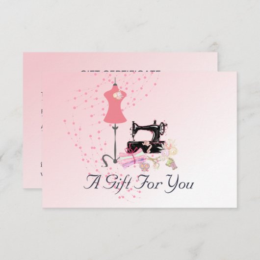 Bruidsjurk Wijzigingen Roze Cadeaubon (Voorkant / Achterkant)