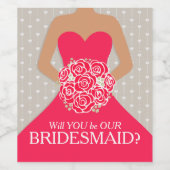 Bruidsjurk wil je onze bruidsmeisje wijnlabels wijn etiket (Enkel label)