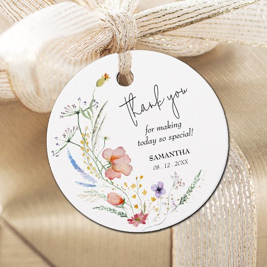 Bruidsjurk Wildflower Bruidsshower Bedankje Bedankjes Labels