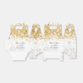 Bruidsjurk witte gouden glinsterende jurk dank je bedankdoosjes (Uitgevouwen)