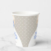 Bruidsjurk witte jurk blauwe rozen papieren bekers (Rechts)