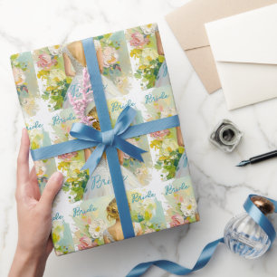Bruidsjurk witte jurk op abstracte achtergrond cadeaupapier