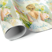 Bruidsjurk witte jurk op abstracte achtergrond cadeaupapier (Rol Hoek)