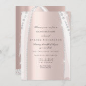 Bruidsjurk Witte Jurk Spark Roze Zilver Diamant Kaart (Voorkant / Achterkant)