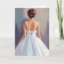 Bruidsjurk | Witte Kanten Jurk Aquarel Kaart