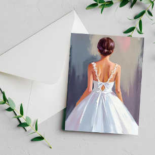 Bruidsjurk Witte Kanten Jurk Aquarel Kaart