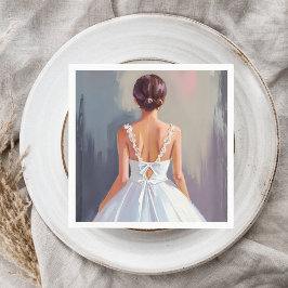 Bruidsjurk | Witte Kanten Jurk Aquarel Servet