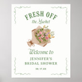 Bruidsjurk 'Ze is van de markt' Welkomstposter voo Poster (Voorkant)