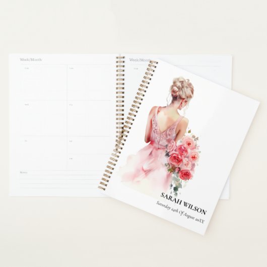 Bruidsjurken Collectie met Waterverf Bloemrozen Planner (Display)