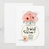 Bruidsjurkparfumfles met bloemen kaart (Voorkant / Achterkant)