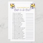 Bruidsjurypel "Wie kent de bruid" Bruids Shower-sp (Voorkant / Achterkant)