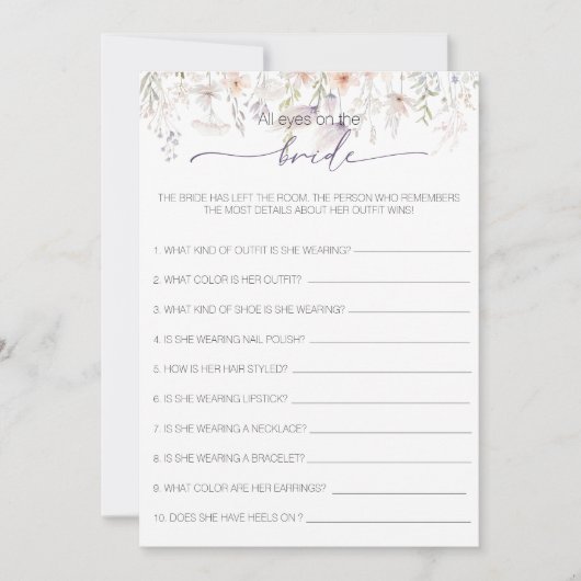 Bruidsjuryprijs Bruidsmeisjesspel Kaart (Voorkant)