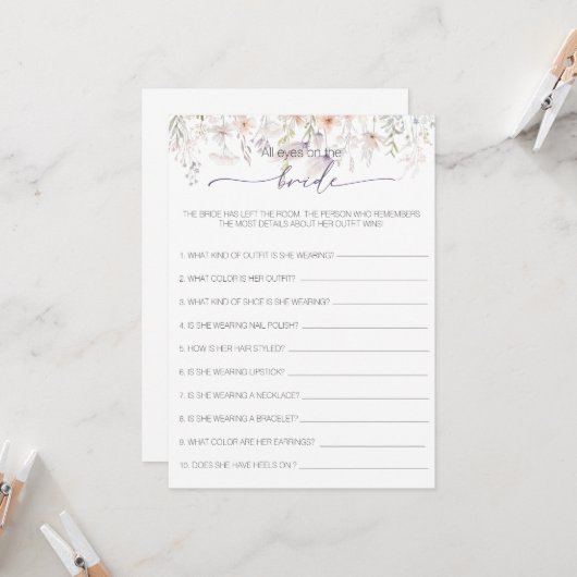 Bruidsjuryprijs Bruidsmeisjesspel Kaart (Voorkant / Achterkant in situ)