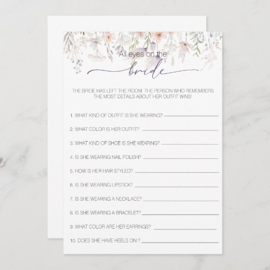 Bruidsjuryprijs Bruidsmeisjesspel Kaart (Voorkant / Achterkant)