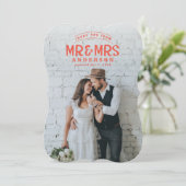 Bruidskaart dank je wel met rustieke foto feestdagenkaart (Staand voorkant)