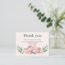 Bruidskaart met bloemen bedanken