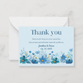 Bruidskaart met bloemen bedanken notitiekaartje (Voorkant)