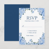 Bruidskaart RSVP Blue Roses Kaartje (Voorkant / Achterkant)