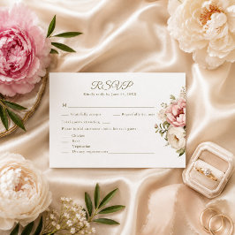 Bruidskaart RSVP Blush & Ivory Pioen Kaartje