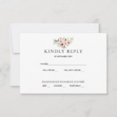 Bruidskaart RSVP met bloemmotief Kaart (Voorkant)