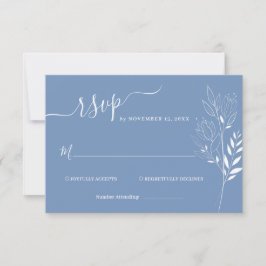 Bruidskaart RSVP met wilde bloemen en blad Kaartje