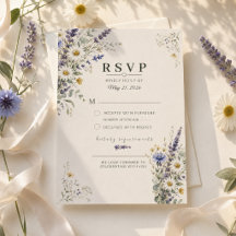 Bruidskaart RSVP voor bloemenweide