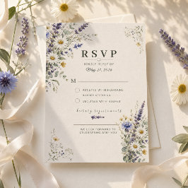 Bruidskaart RSVP voor bloemenweide Kaartje