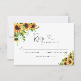 Bruidskaart RSVP Zonnebloem Kaartje