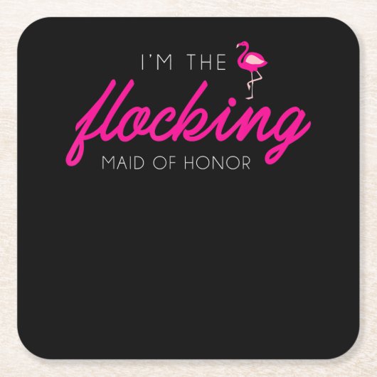 Bruidskandidate met Flamingo's voor Bachelorettefe Kartonnen Onderzetters (Voorkant)