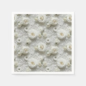 Bruidskant en witte rozen servet (Voorkant)