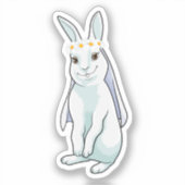 Bruidskonijn met bloemenkrans sticker (Voorkant)