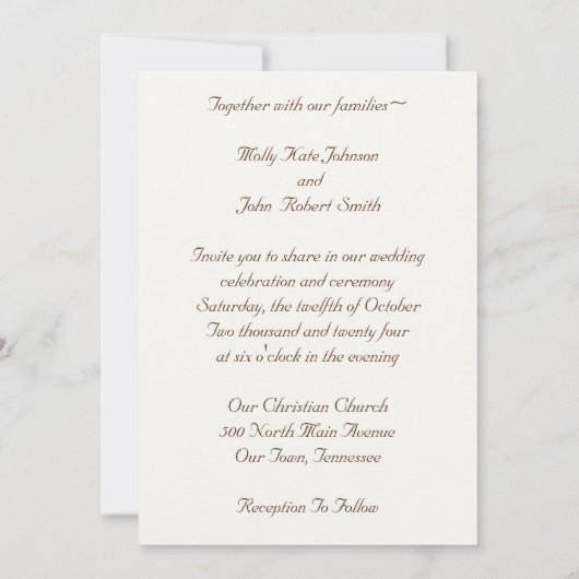 Bruidslaarzen met Baby's Breath Kaart (Achterkant)