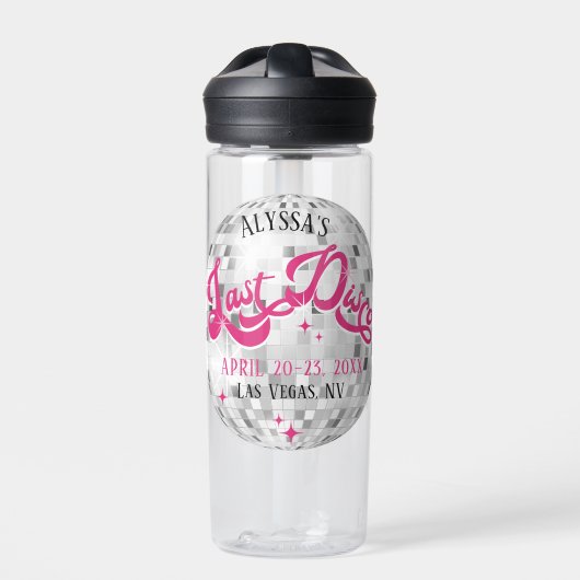 Bruidslaatste Disco Bruiloftsfeest Favoriet Cadeau Waterfles (Voorkant)