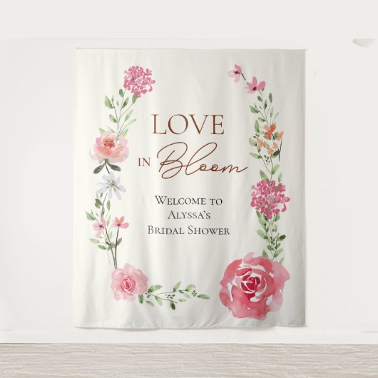 Bruidslucht bloem bruiloft bruidsshower welkomstbo wandkleed (Voorkant)