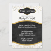 bruidslunch | Black Gold Glitter Vrijgezellenfeest Kaart (Voorkant)
