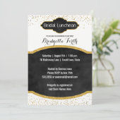 bruidslunch | Black Gold Glitter Vrijgezellenfeest Kaart (Staand voorkant)