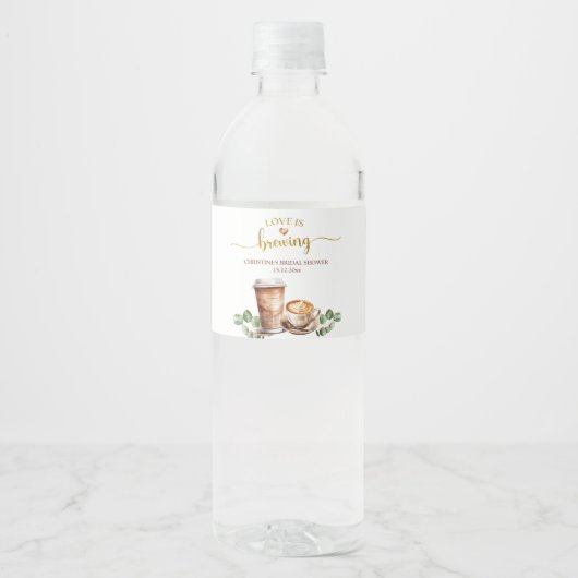 Bruidslunch koffie miniwaterfles label waterfles etiket (Voorkant)