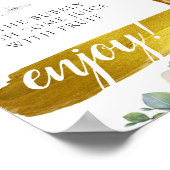 Bruidslunch Mimosa Bar Bord met Bloeiende Groene P Poster (Hoek)