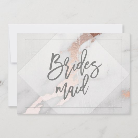 BRUIDSMAID VAN MARMER EN ROZE GOUD KAART (Voorkant)