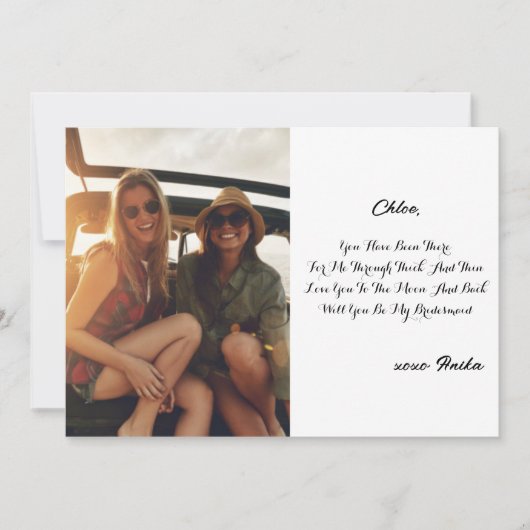 BRUIDSMAIDJES AANPASSBARE VOORSTEL KAART SJABLOON (Voorkant)