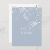 BRUIDSMAIDJES CADO'S Stof Blauw Witte Magnolia's Briefkaart (Voorkant / Achterkant)