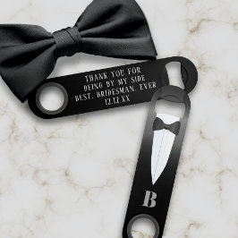 Bruidsman Bedankt Tuxedo Trouwflesopener Speed Flessenopener