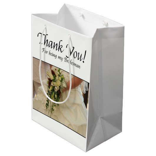 Bruidsman dank u medium cadeauzakje (Achterkant Gekanteld)