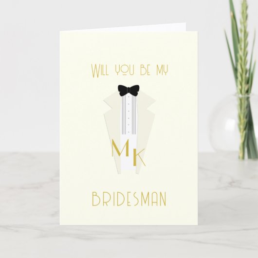 Bruidsman Ivory Bruids Partij Groomsman Kaart (Voorkant)