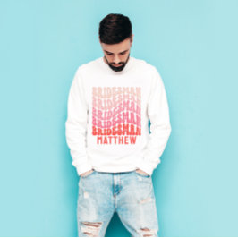 Bruidsman Roze moderne girly retro 60's eenvoudig T-shirt