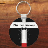 Bruidsman Tuxedo Trouw Favor Sleutelhanger (Voorkant)