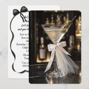 Bruidsmartini met sluier en parels kaart