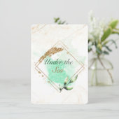 Bruidsmeermin thema uitnodiging voor een bridal sh (Staand voorkant)