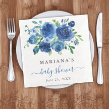 Bruidsmeidenavond met marineblauw bloemmotief