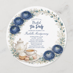 Bruidsmeidenavond met Navy Blue Thee Party Kaart